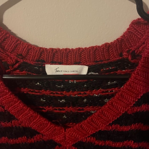 Two by Vince Camuto Sweater Red/Black Sm - Picture 2 of 3